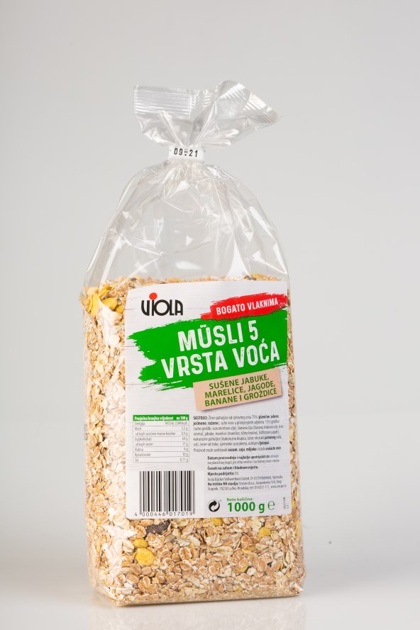 Viola müsli 5 vrsta voća 1 kg, dm TRAJNO DOBRA CIJENA 26,90 kn