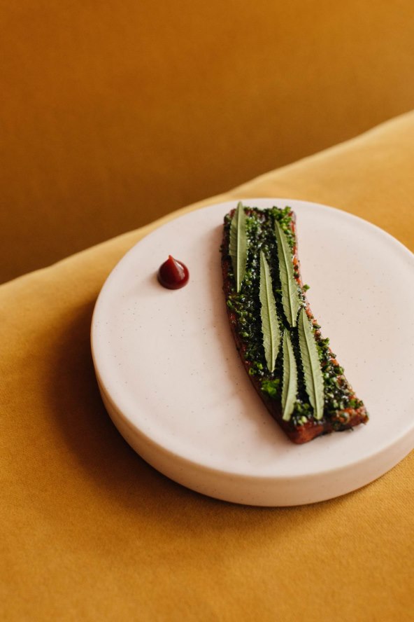 Plantain Caramelised in Ginger & Kelp, Uziza Jam © Maureen M. Evans.