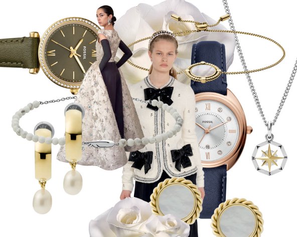 Hora plus: Fossil viseće naušnice, 369 kn; Fossil sat s kožnatim maslinastozelenim remenom, 819 kn; Fossil narukvica, 369 kn; Fossil sat s tamnoplavim remenom, 819 kn; Fossil lančić s privjeskom, 419 kn; Fossil naušnice, 369 kn