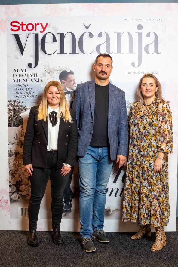 Voditeljica projekta Festival vjenčanja Reci DA Andrea Bolješić, direktor Family malla Goran Fric i glavna urednica Story vjenčanja Martina Rafaeli