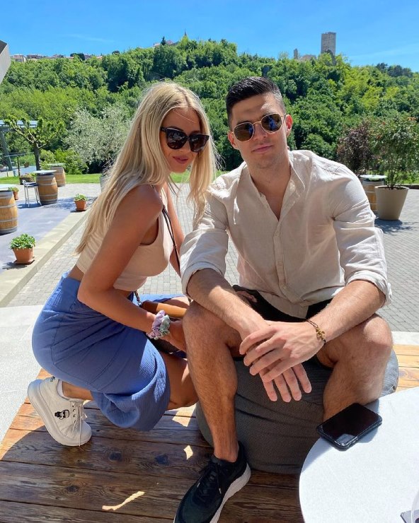 Dinamovac Marko Tolić i njegova zaručnica Gabrijela Tandara