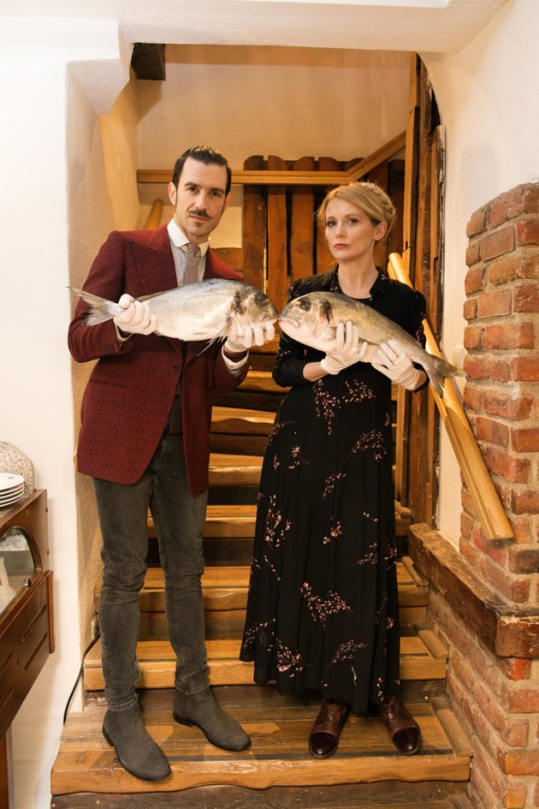 Barbara Nola, Miran Kurspahić i dvije ribe