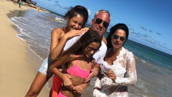 Saša Matić, Anđelija Matić, Aleksandra i Tara Matić na odmoru