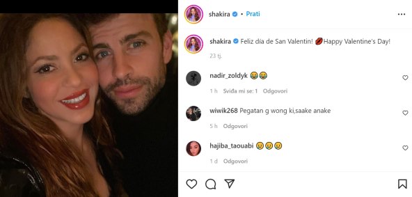 Gerard Pique i Shakira nisu obrisali zajedničke fotografije na Instagramu