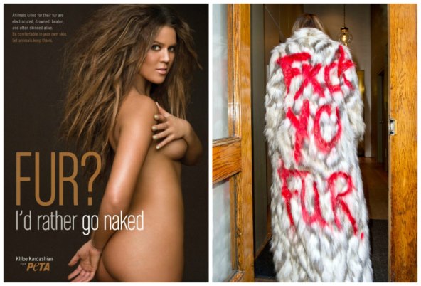 Khloe Kardashian nosi umjetno krzno s porukom