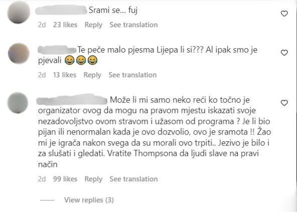 Komentari ispod fotografije Ive Šulentić