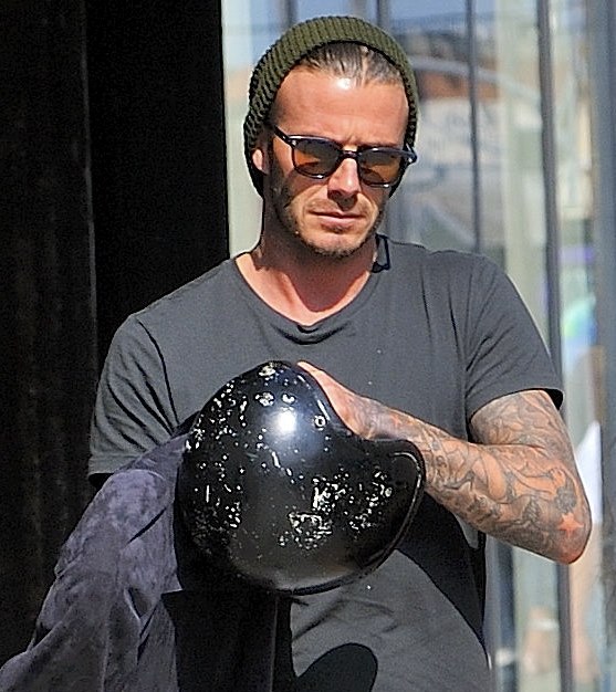 David Beckham uživa u vožnji motociklom