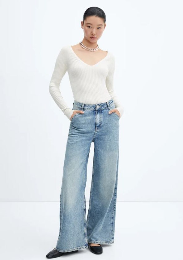 Traperice širokih nogavica i srednjeg struka, Mango 49,99 EUR.JPG