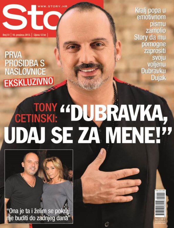 Tony Cetinski zaprosio Dubravku preko časopisa Story