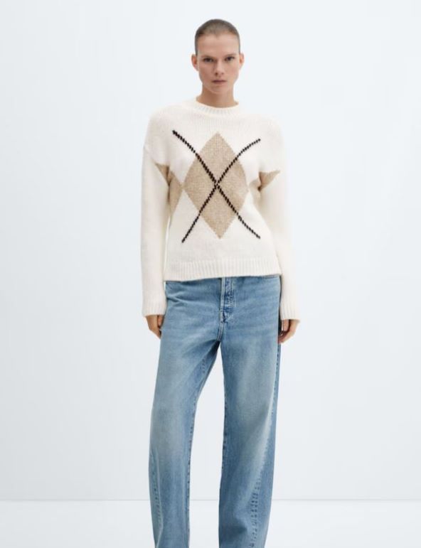 Pleteni pulover od pamuka i lana s okruglim ovratnikom/Mango/19,99 EUR