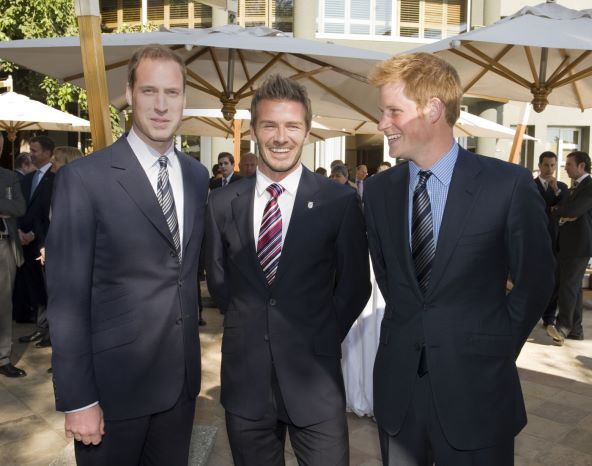 Princ Harry princ William i David Beckham