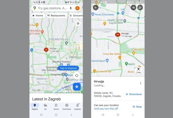 Google Maps dijeljenje lokacije, bez signala.jpg