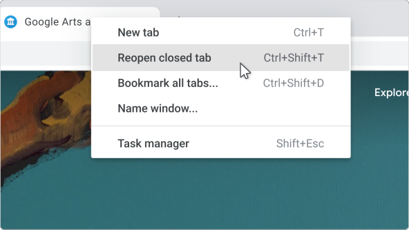 Google Chrome ponovo otvaranje taba.jpg