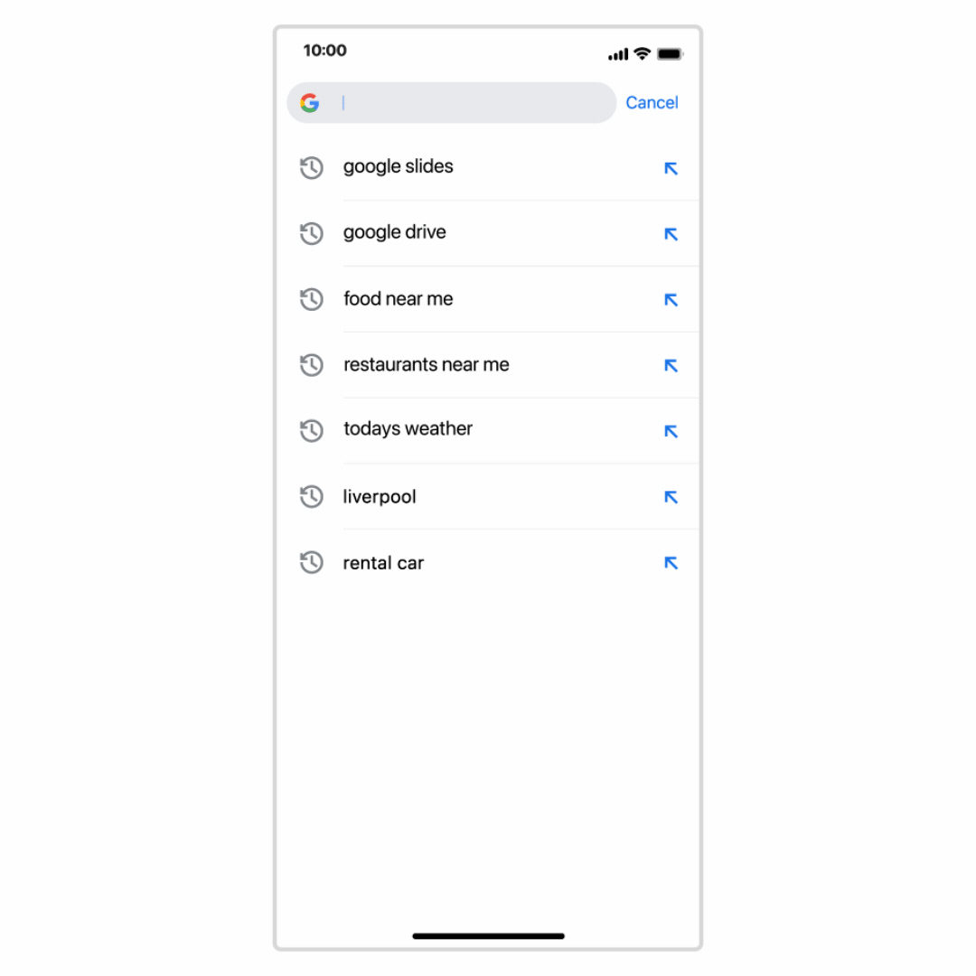 Više prijedloga prilikom pretraživanja Google Chrome mobile.gif