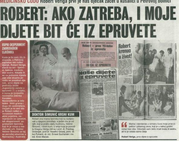 Prva beba iz epruvete u Jugoslaviji ima 40 godina