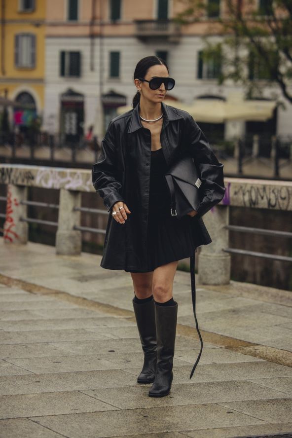 Street style inspiracija kako nositi suknju i čizme