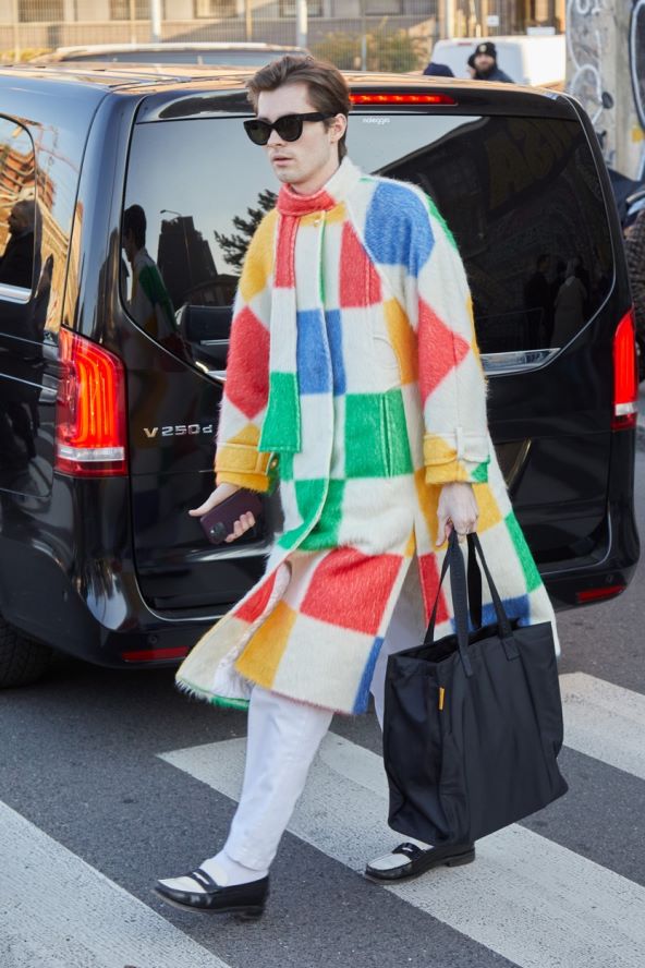 Street style muška moda Tjedan mode Milano 2024