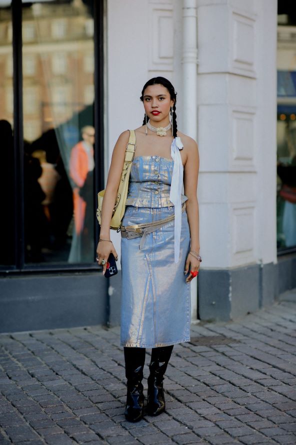 30 street style ideja kako nositi traper suknju