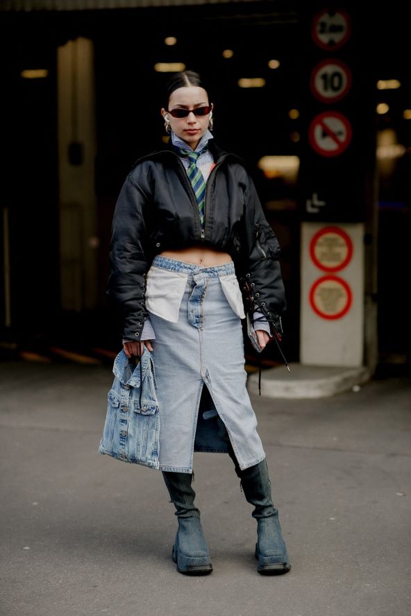 30 street style ideja kako nositi traper suknju