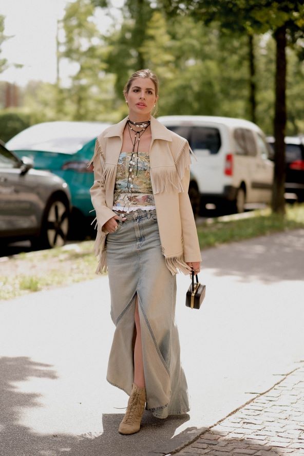30 street style ideja kako nositi traper suknju