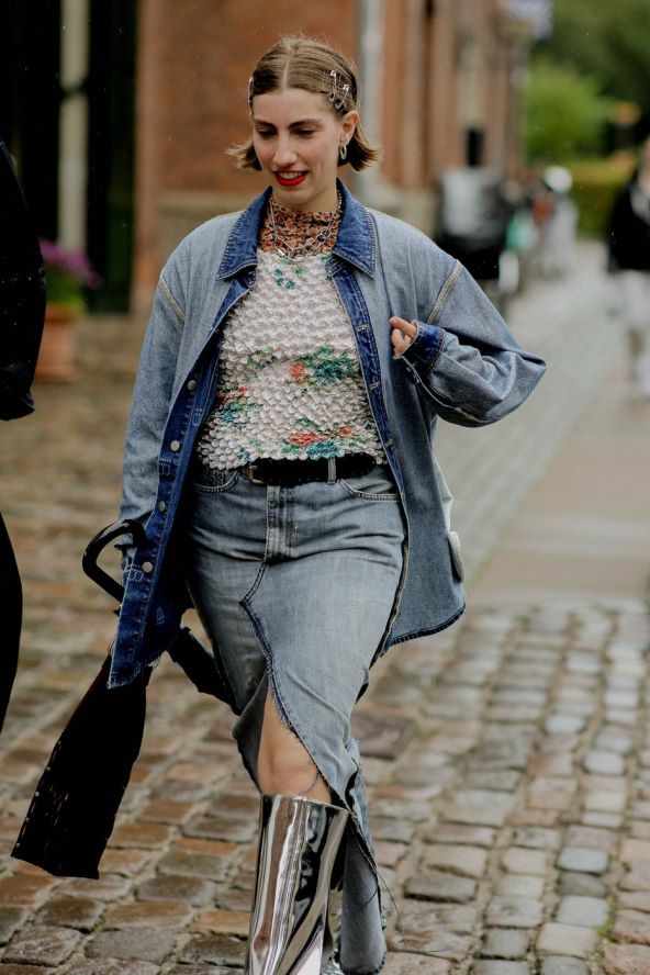 30 street style ideja kako nositi traper suknju