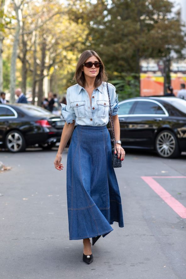 30 street style ideja kako nositi traper suknju