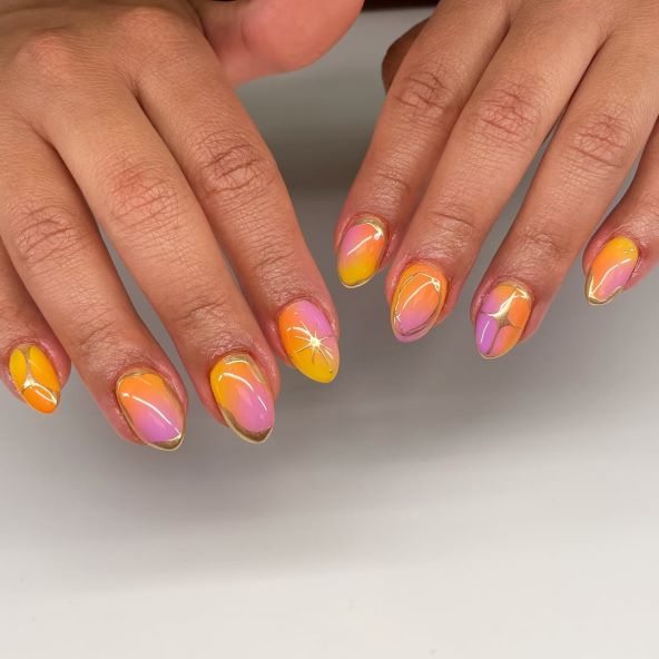 Sunset nails za ljeto 2025