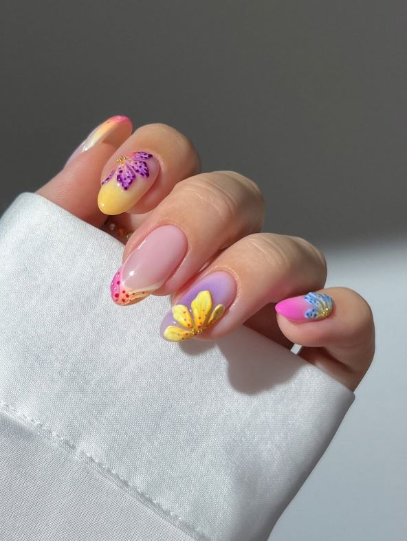 Sunset nails za ljeto 2025