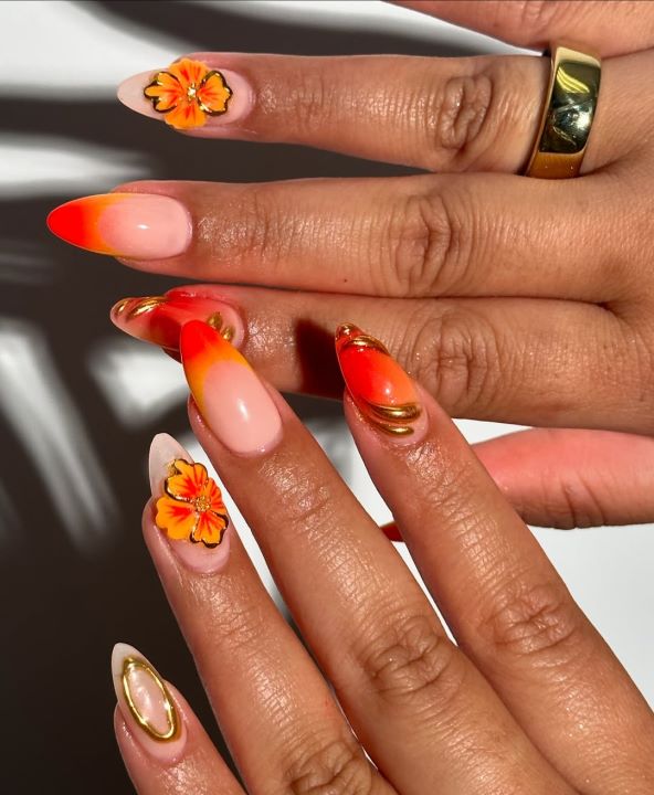 Sunset nails za ljeto 2025