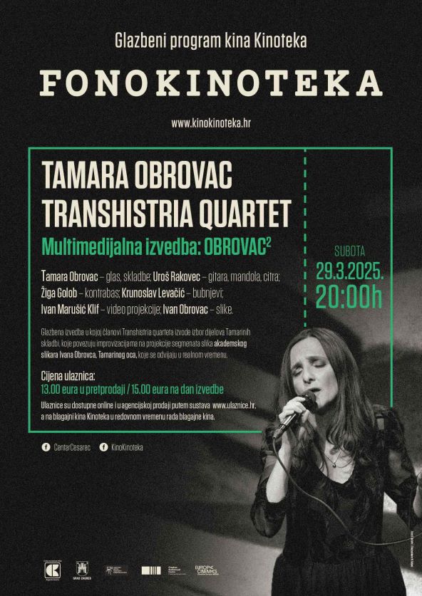 U Kinoteci nastupa Tamara Obrovac Transhistria Quartet