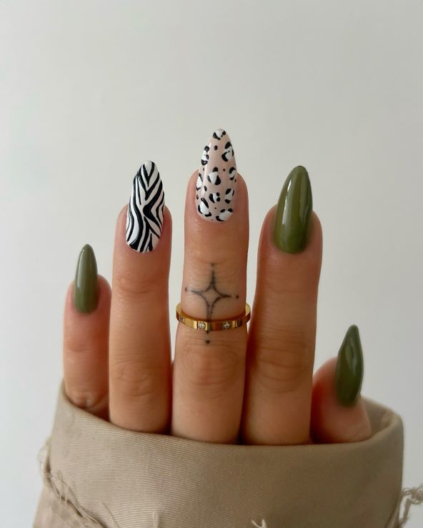 Jesen 2025 nail trend zeleni nokti