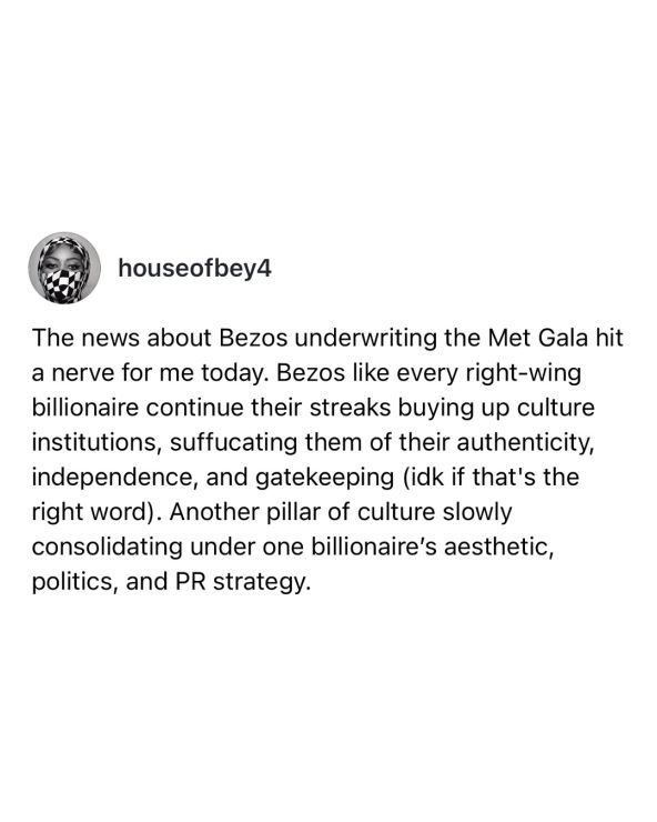 Bezos Met Gala 2026 komentari