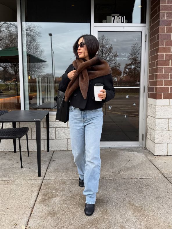 Krzno šal modni trend