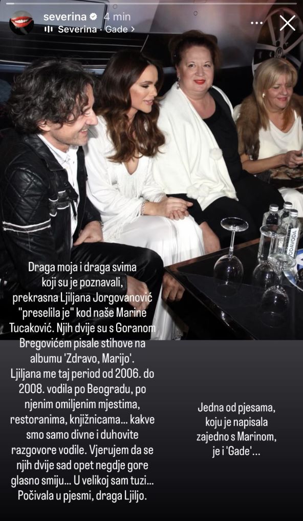 Severina se oprostila od Ljiljane Jorgovanović