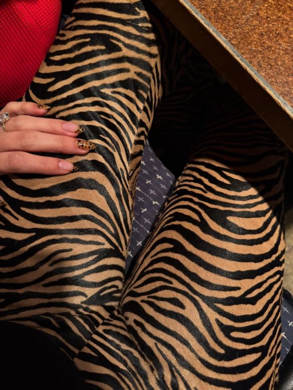 Hailey Bieber animal print