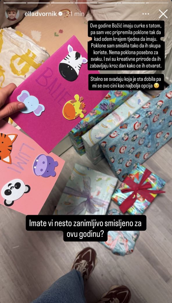 Ella Dvornik pripremila božićne poklone za svoje kćeri