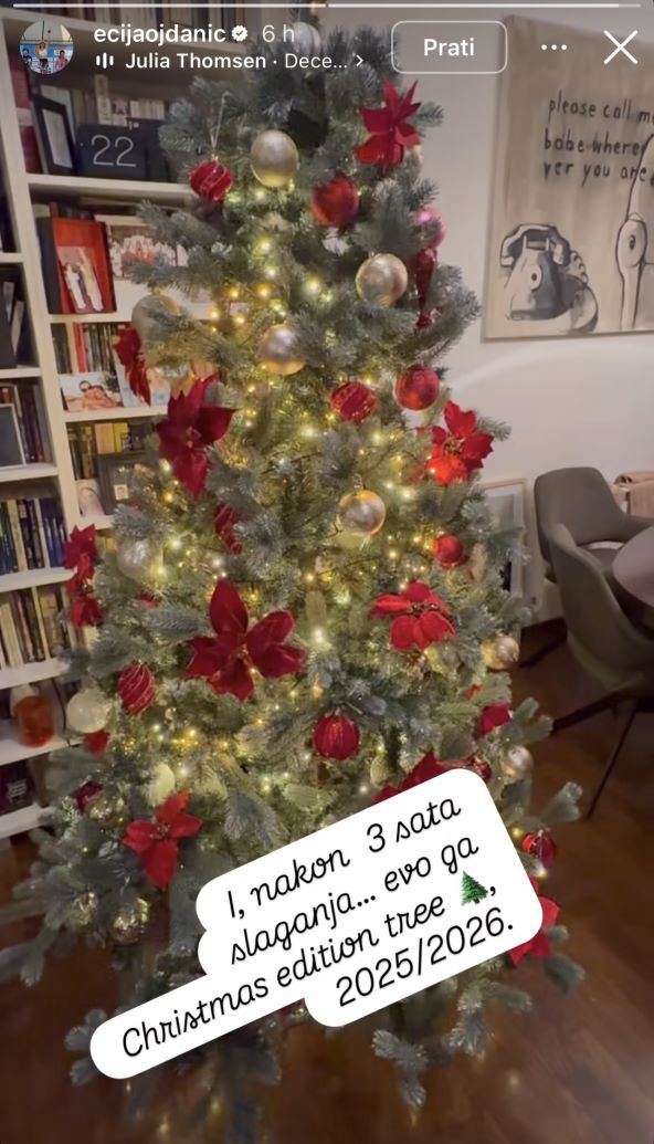 Ecija Ojdanić pokazala božićno drvce