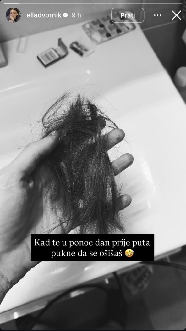 Ella Dvornik ošišala samu sebe