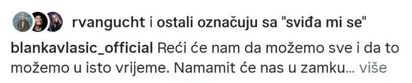 Ruben Van Gucht lajkao objavu Blanke Vlašić