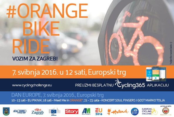 Dođite na Orange Bike Ride na Europski trg i biciklirajte srcem Zagreba
