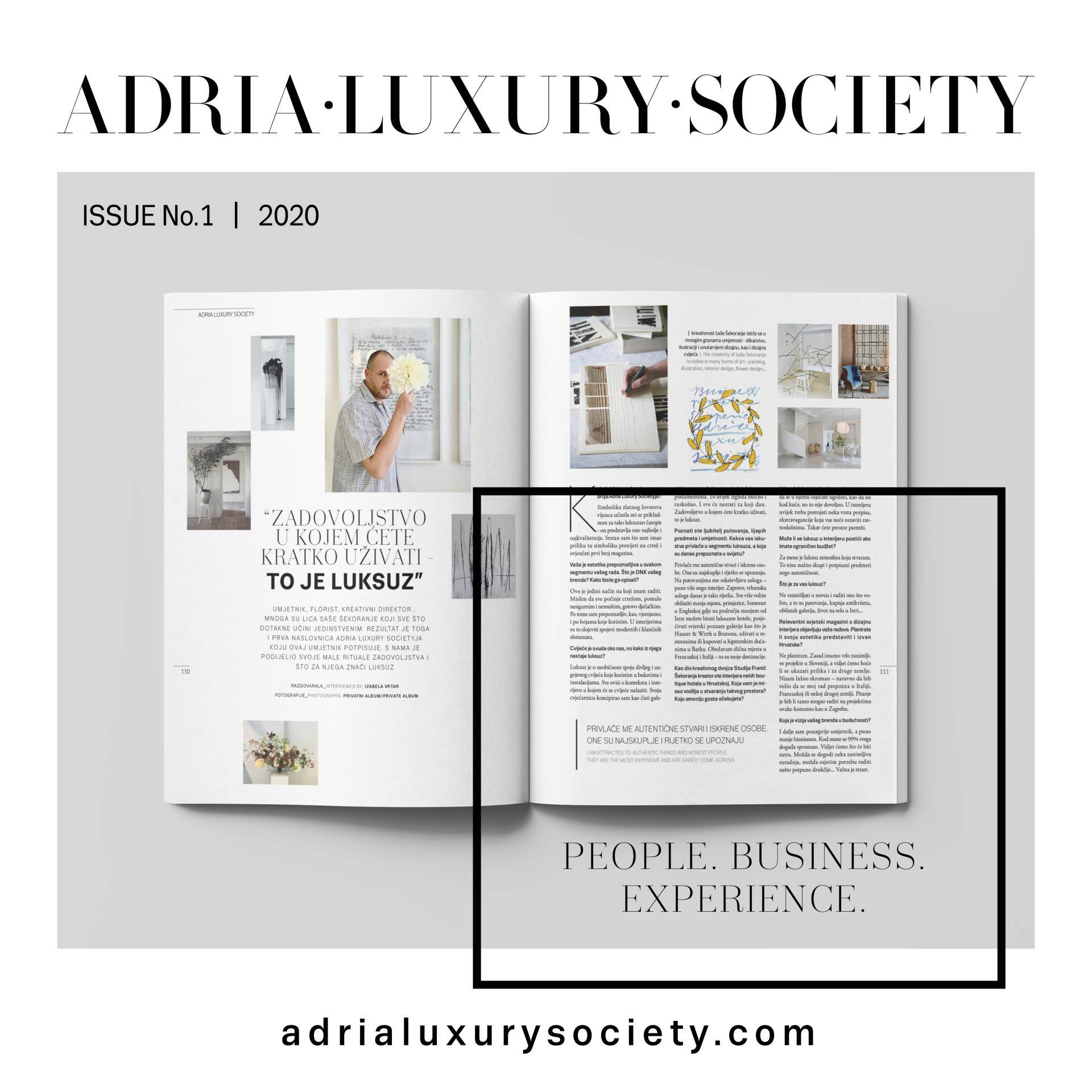 Saša Šekoranja autor je prve naslovnice Adria Luxury Society magazina