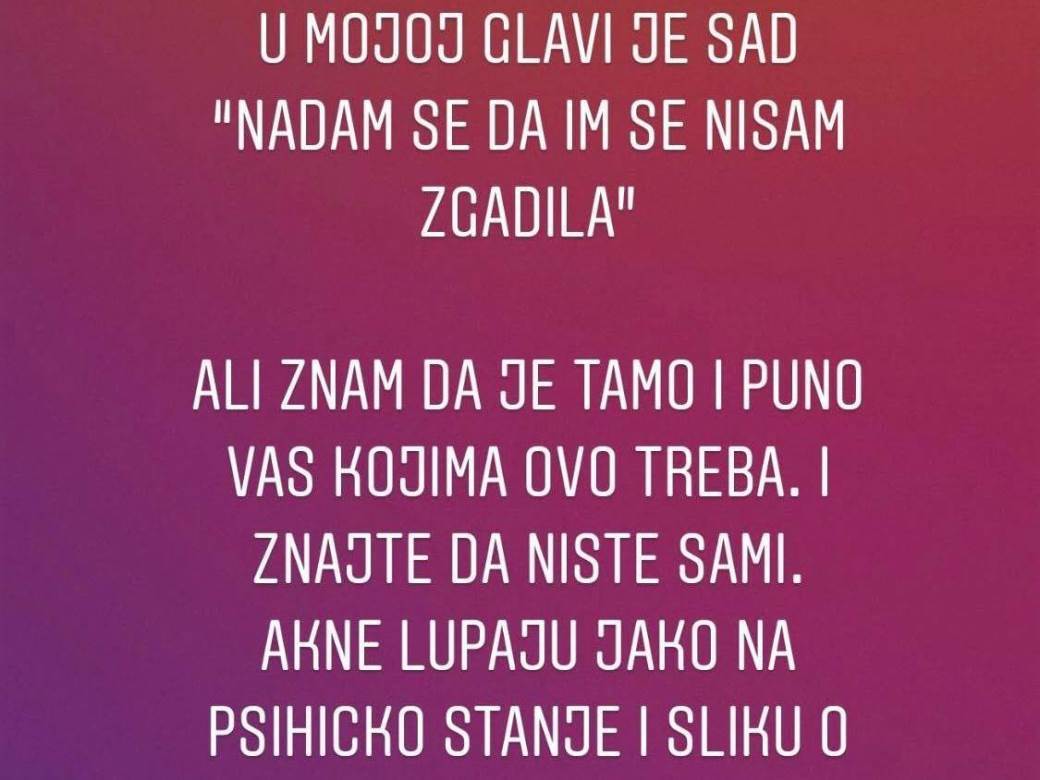 Domaća pjevačica pokazala lice puno akni:'Nadam se da vam se nisam zgadila'