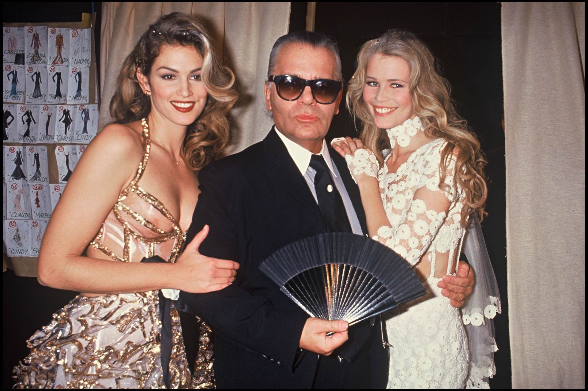 Cindy Crawford, Karl Lagerfeld, Claudia Schiffer