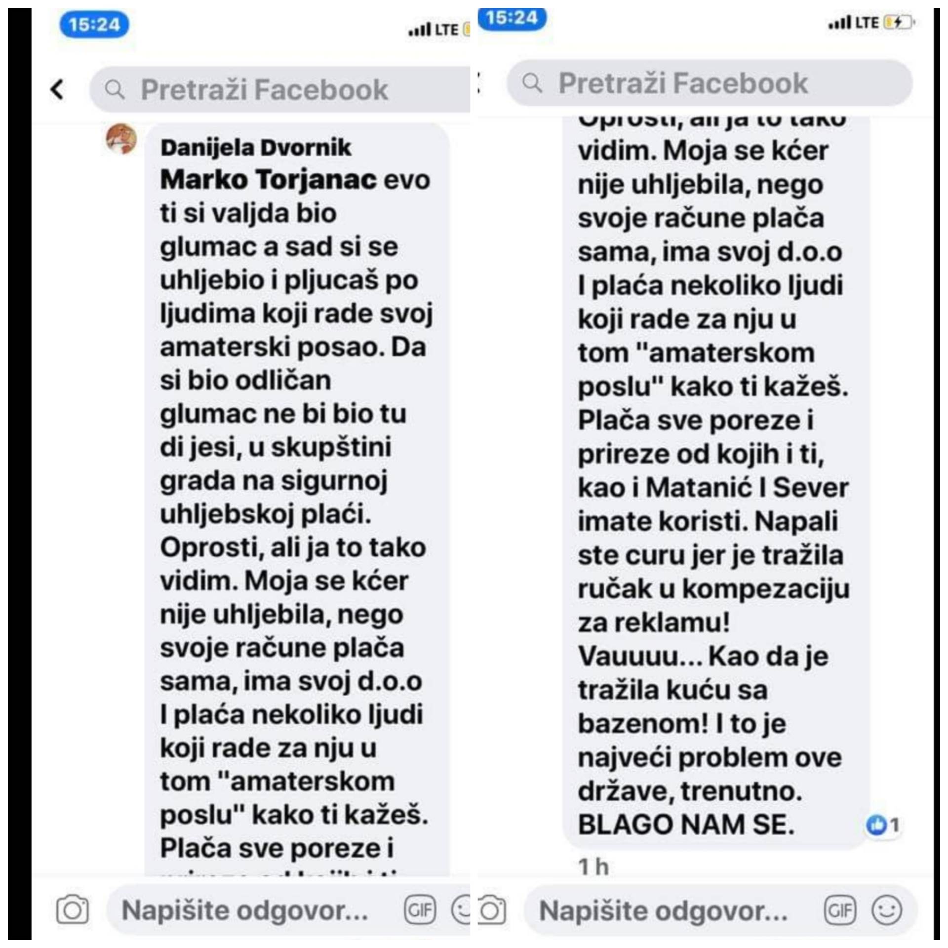 OBRAČUN NA FACEBOOKU Danijela Dvornik domaćeg glumca prozvala uhljebom