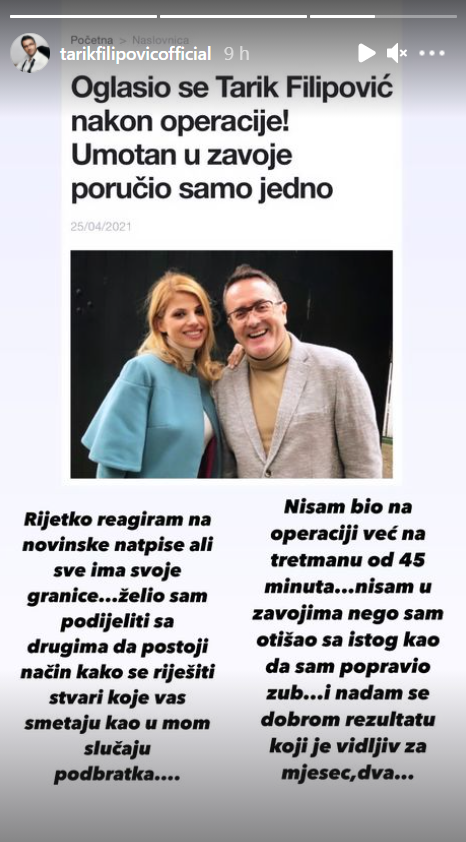 TARIKA NALJUTILI KOMENTARI 'Nisam bio na operaciji i nisam u zavojima'