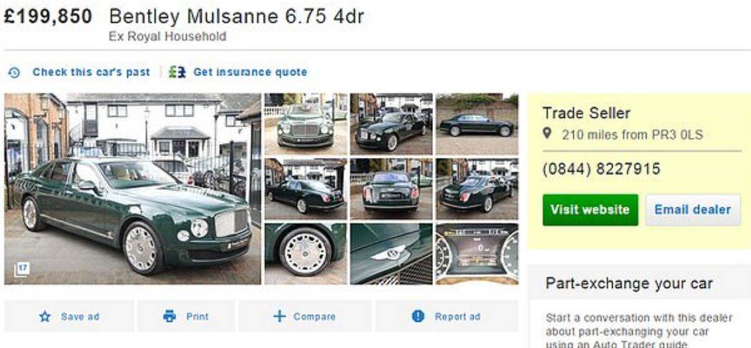 PAPRENA CIJENA Luksuzni automobil kraljice Elizabete na prodaji