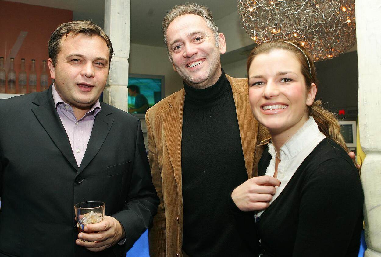 Antonija Blaće, Mirko Fodor, Duško Ćurlić na predbožićnom domjenku 2005. godine