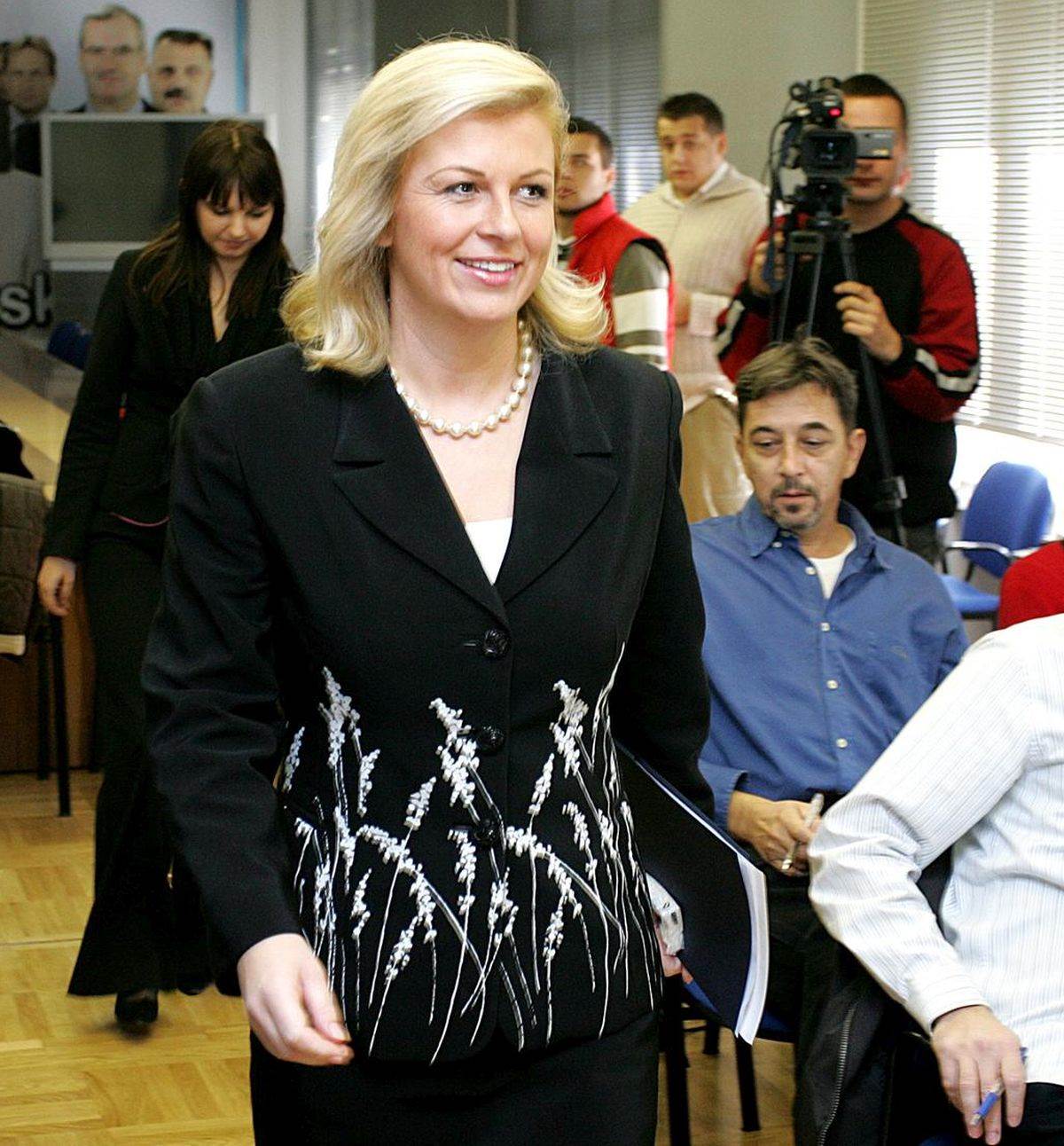 Kolinda Grabar Kitarović na konferenciji za novinare 2005.