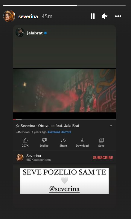 Severina pokazala poruku Jale Brata