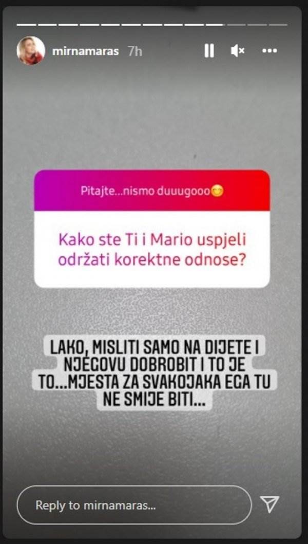 Mirna Maras Batinić ostala je u dobrim odnosima s bivšim suprugom Marijem Valentićem.